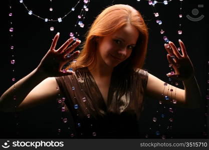 diamonds red hair model beautiful girl