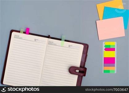 diary notebook with office multicolor stick paper