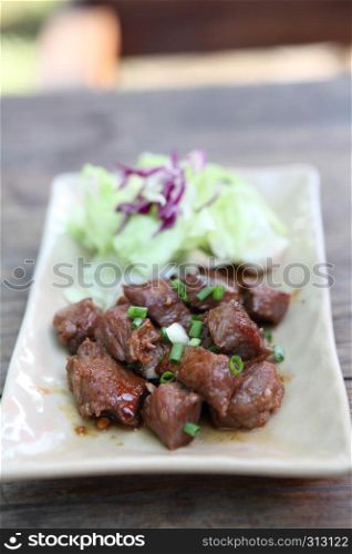 dice beef steak japanese style