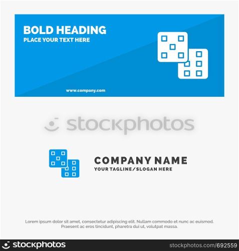 Dice, Gaming, Probability SOlid Icon Website Banner and Business Logo Template