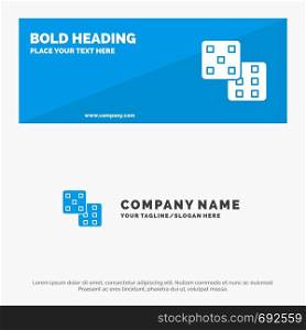 Dice, Gaming, Probability SOlid Icon Website Banner and Business Logo Template