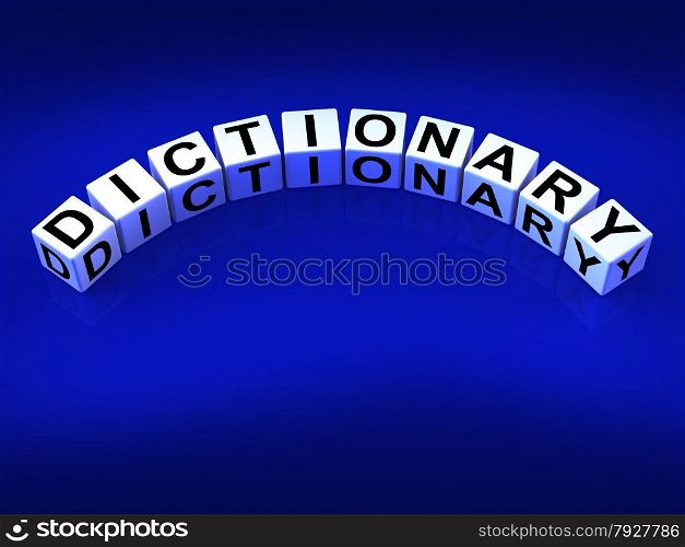 Dictionary Dice Meaning Meanings Of Words And Reference