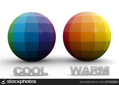Didactic Color Scheme: Cool & Warm Colors in 3D Sphere