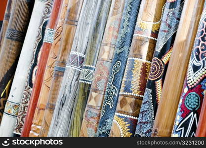 Didgeridoo&acute;s on display