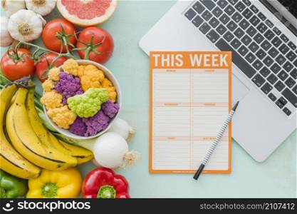diet week plan healthy vegetables background