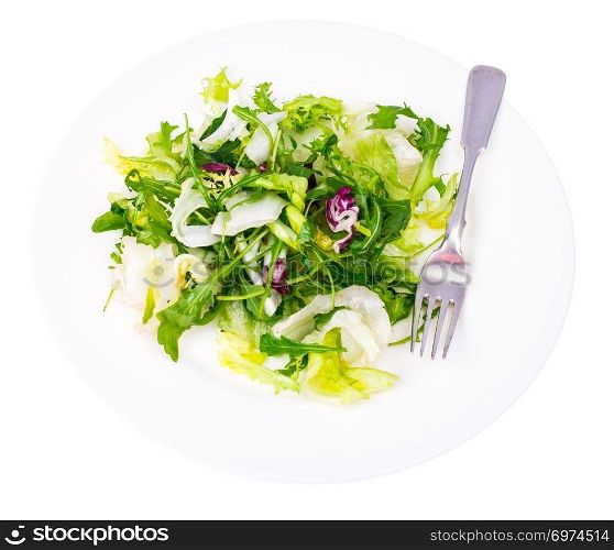 Diet weight loss breakfast concept. Mix of fresh green organic salad leaves. Studio Photo
. Diet weight loss breakfast concept. Mix of fresh green organic salad leaves