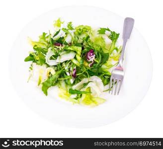 Diet weight loss breakfast concept. Mix of fresh green organic salad leaves. Studio Photo
. Diet weight loss breakfast concept. Mix of fresh green organic salad leaves