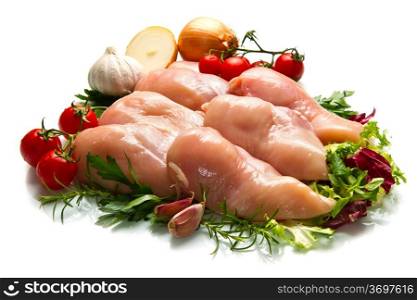 Dietetic chicken fillet isolated on white background