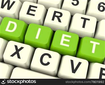 Dieting Computer Keys Showing Dieting Information And Recommendations. Dieting Computer Keys Showing Slimming Information And Recommendations
