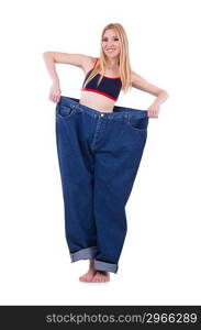 Dieting concept with oversize jeans