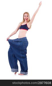 Dieting concept with oversize jeans