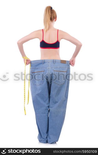 Dieting concept with oversize jeans