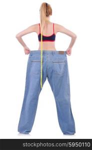 Dieting concept with oversize jeans