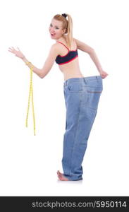 Dieting concept with oversize jeans