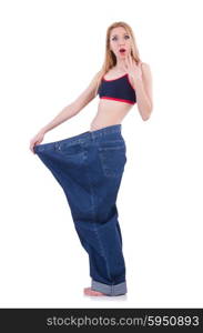 Dieting concept with oversize jeans