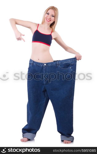 Dieting concept with oversize jeans