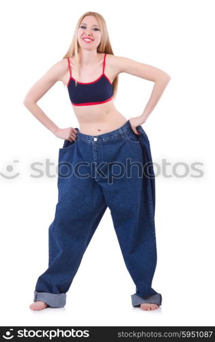 Dieting concept with oversize jeans