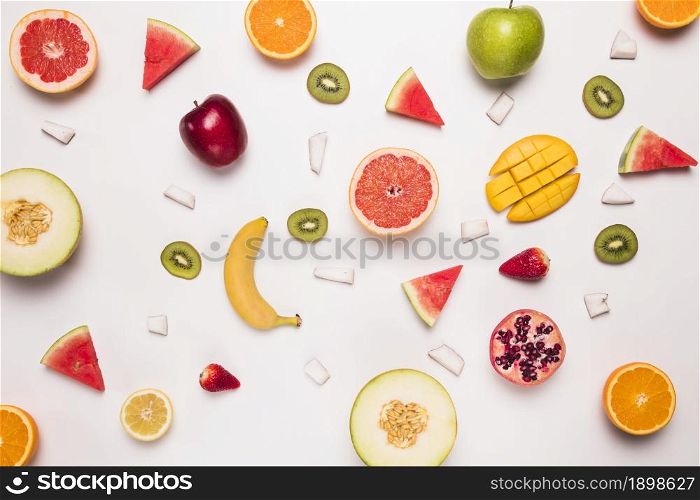 different abstract slices tropic fruits. Resolution and high quality beautiful photo. different abstract slices tropic fruits. High quality beautiful photo concept