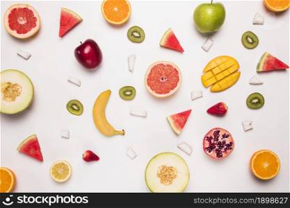 different abstract slices tropic fruits. Resolution and high quality beautiful photo. different abstract slices tropic fruits. High quality beautiful photo concept