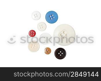 Different buttons isolated on white