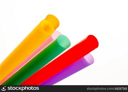 different color of straw on a white background