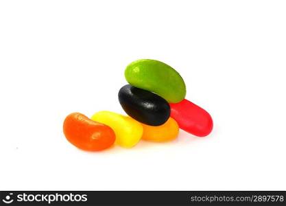 Different colorful candy jelly, isolated