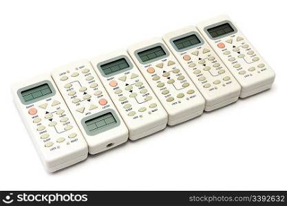 different concept with remote infrared devices isolated on white