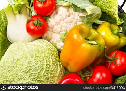 different group of fresh vegetables