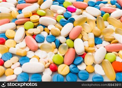 different medicine drugs, pills, tablets. pharmaceutical medicine pills