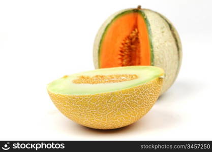 different melon isolated on white