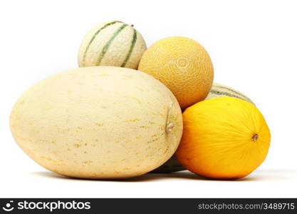 different melon isolated on white