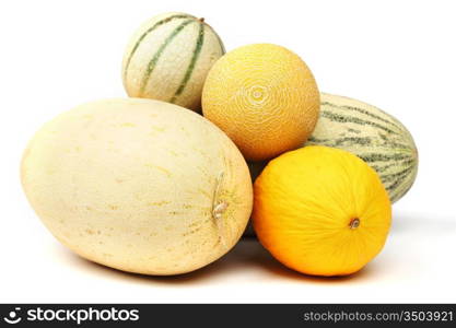 different melon isolated on white