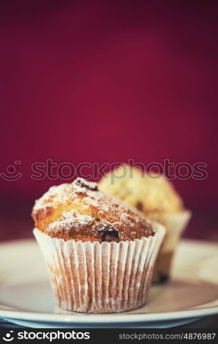 different muffins with apples. different muffins with fresh apples on white