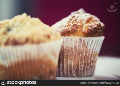 different muffins with apples. different muffins with fresh apples on white