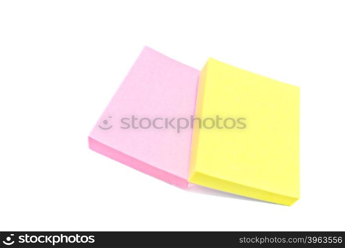 different office sticky notes on white background
