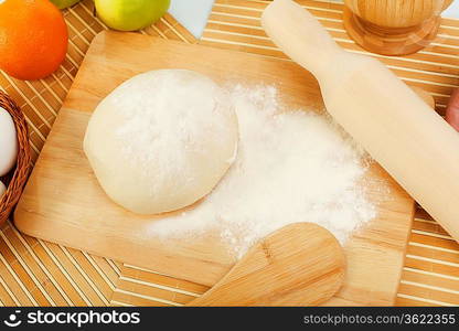 Different products to make bread on the table