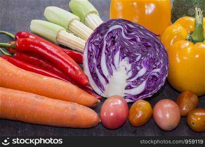 Different raw vegetables background.Healthy eating.