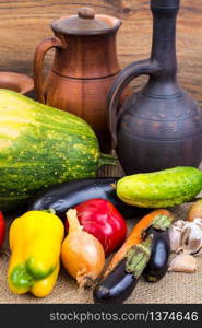 Different seasonal vegetables on white background. Studio Photo. Different seasonal vegetables on white background