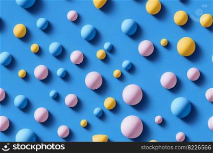 Different shaped balls seamless  pattern 3d illustrated