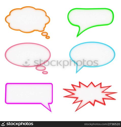 Different shapes of speech bubbles isolated on the white background