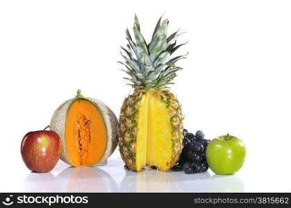 Different tasty fruits isolated on white background.&#xA;