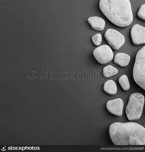 different type spa gray stones black background