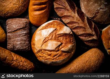 Different types of bread. Macro background. High quality photo. Different types of bread. Macro background.
