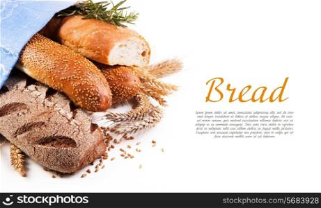 Different types of bread with space for text