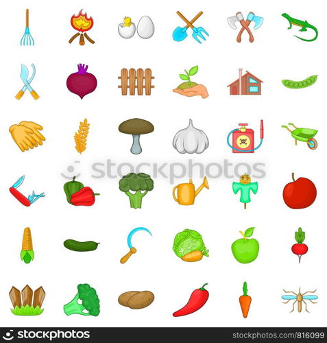 Digging icons set. Cartoon style of 36 digging vector icons for web isolated on white background. Digging icons set, cartoon style