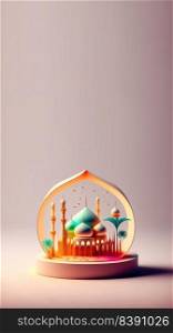 Digital 3D Illustration Instagram Story Social Media Ramadan Mubrarak