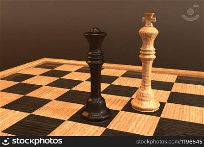 Digital 3D Illustration of a Chess Board