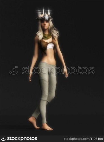 Digital 3D Illustration of a Fantasy Woman