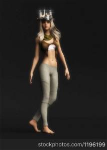 Digital 3D Illustration of a Fantasy Woman