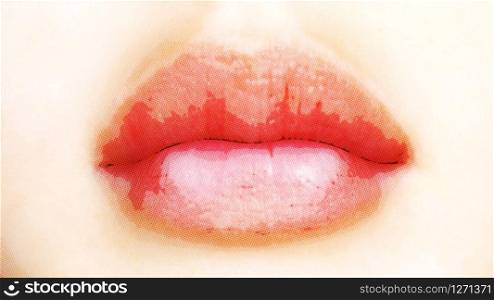 Digital 3D Illustration of a female Mouth